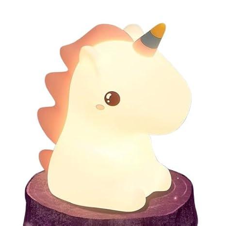 1.	unicorn-lamp-front – "Vaayu Rainbow Unicorn Night Lamp for Kids – White Silicone Body"