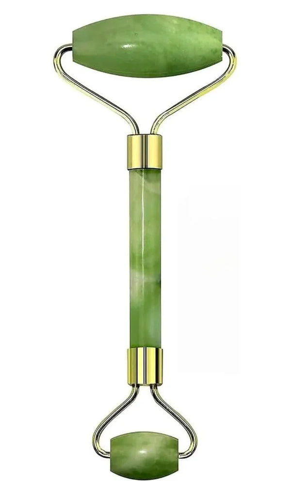 Natural jade facial roller for glowing skin and skincare routine