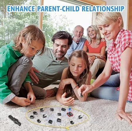 Portable board game with logic challenge magnets