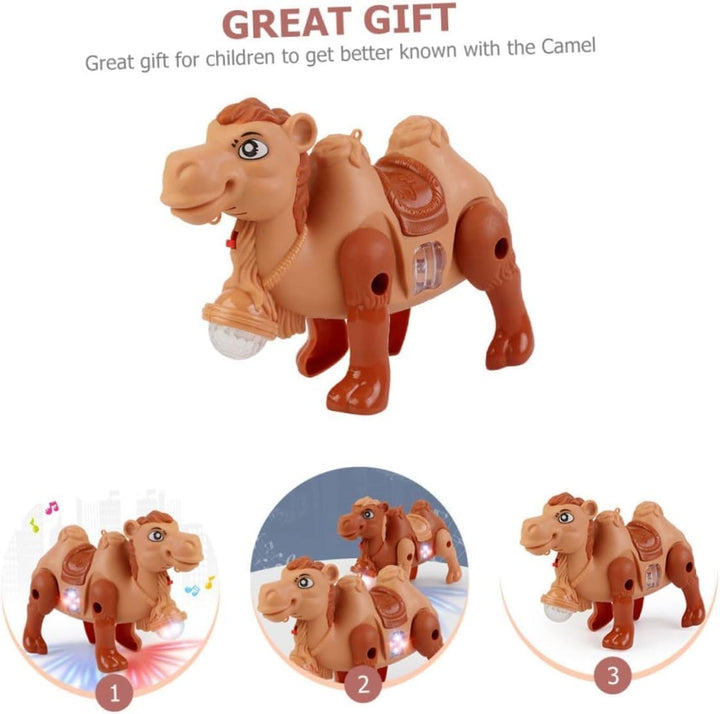 Toy camel with lights and sounds on a white background
