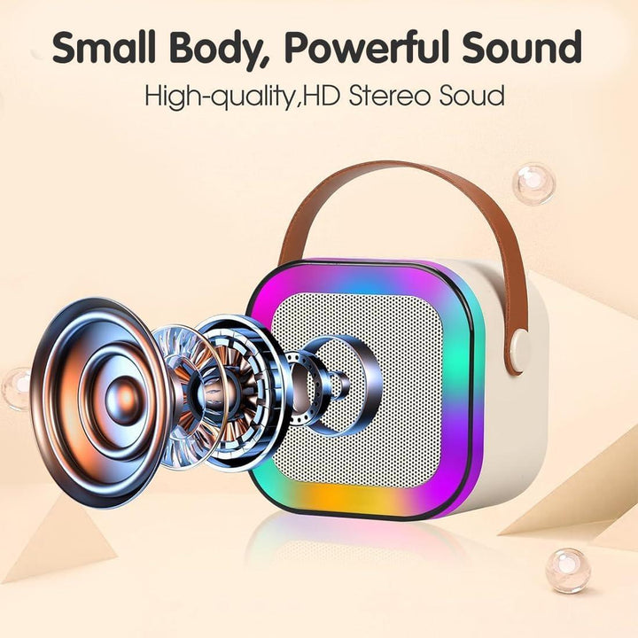 Dynamic party lights karaoke speaker compact size