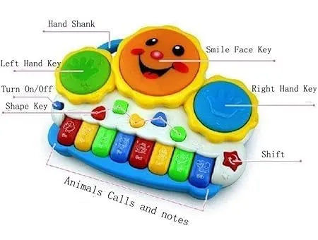 Toddler musical instrument toy with drum pads and piano keyboard
