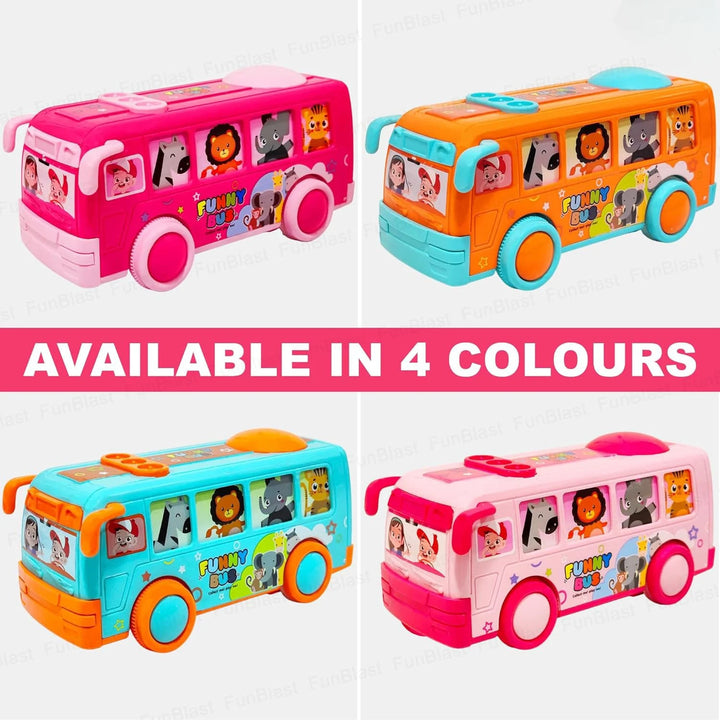 Friction-powered plastic mini bus toy by Vaayu-E-Store