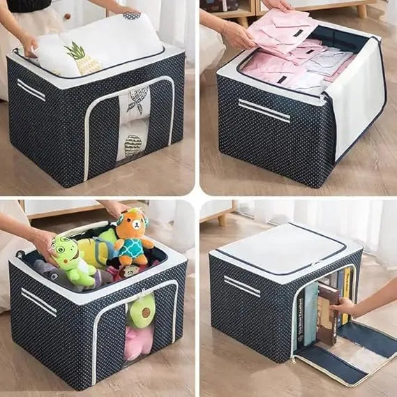 Metal frame foldable wardrobe organizer by Vaayu‑E‑Store