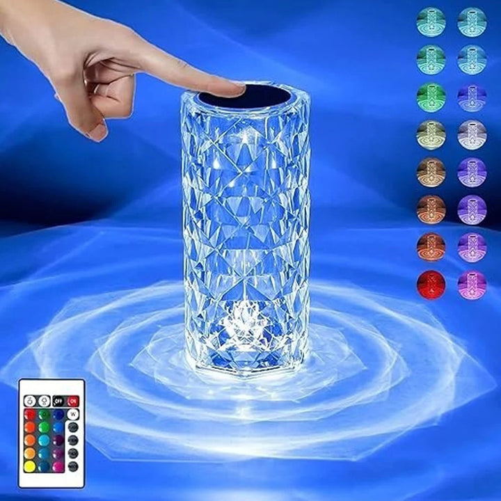 Crystal Style Decorative Lamp with USB Charging
Portable Rechargeable Table Lamp for Ambient Lighting


