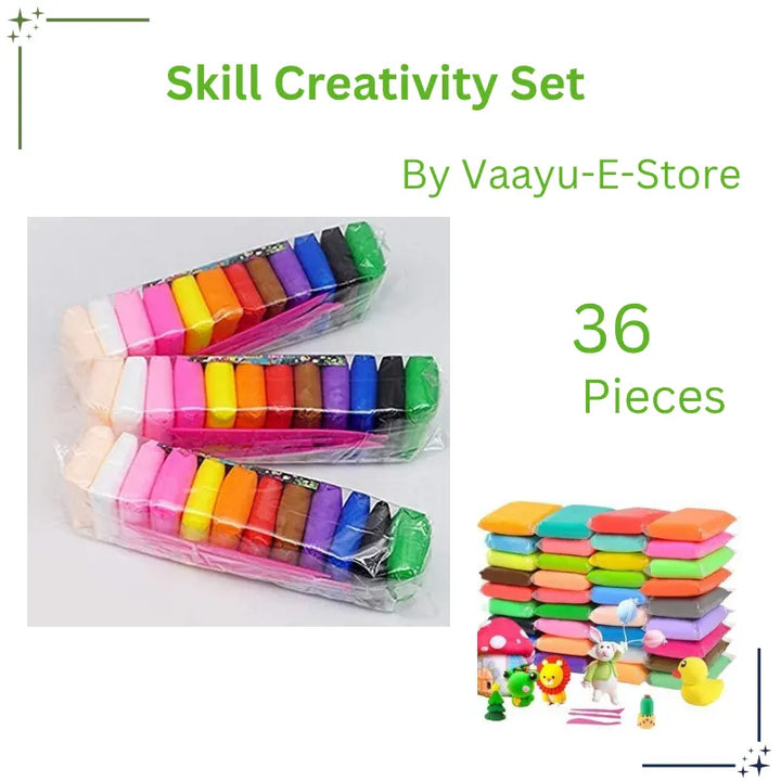 DIY Craft Clay Set for Kids – 36 Colors Air Dry Clay