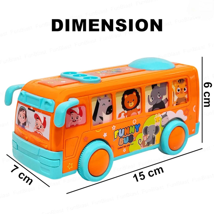 Compact and colorful toy bus for preschoolers – No battery required