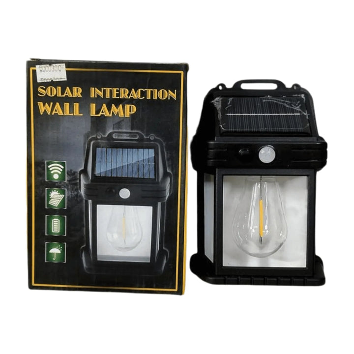 Black Solar Wall Light with Motion Detection