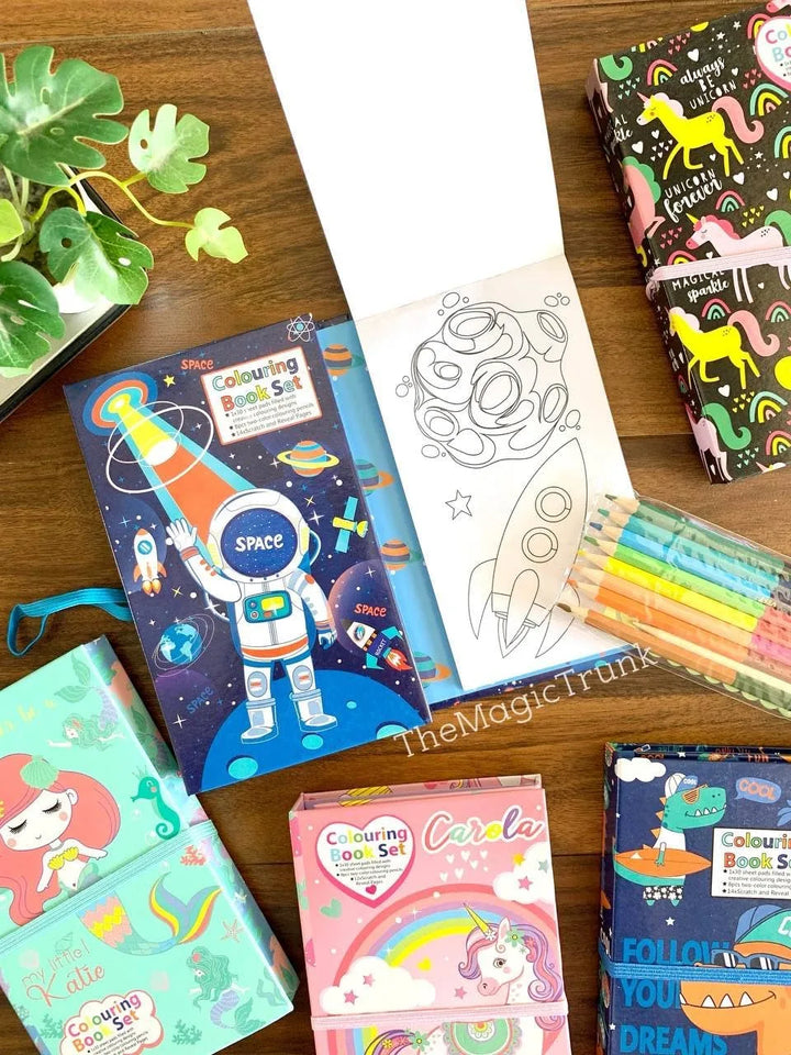 Kids coloring and scratch art activity set