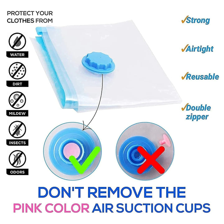 Reusable compression bags reducing storage volume by 80%

