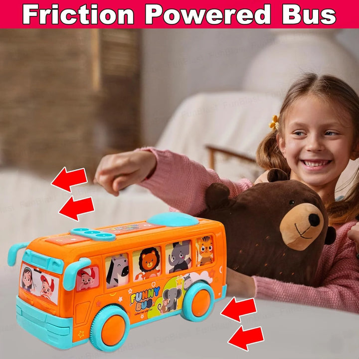 Perfect gift toy for boys and girls – Mini bus with friction mechanism