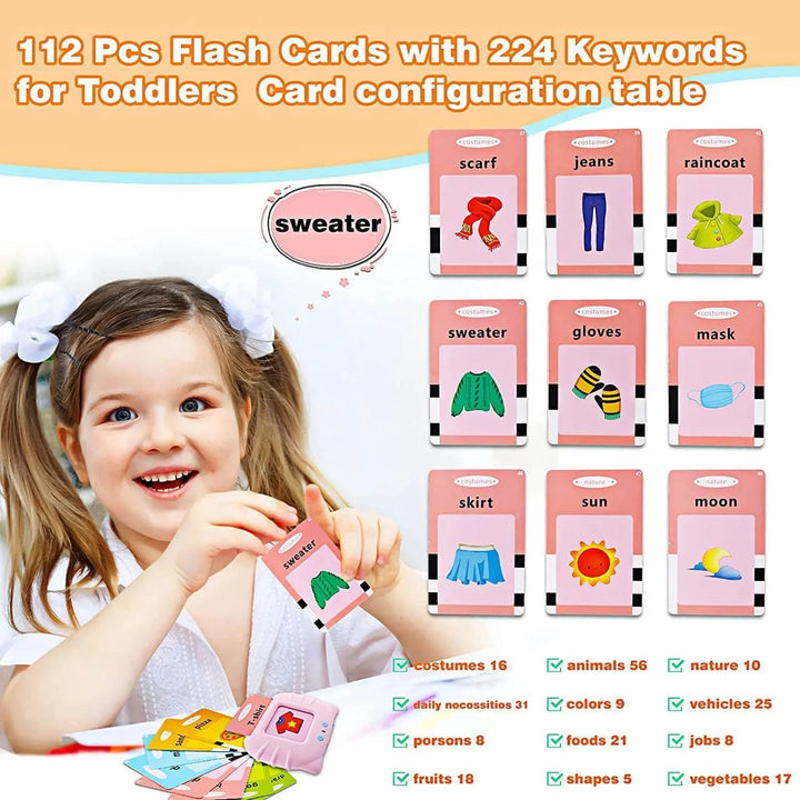 Colorful flash cards with real animal and object sounds