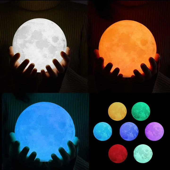 Moon lamp detailed surface showing crater texture

