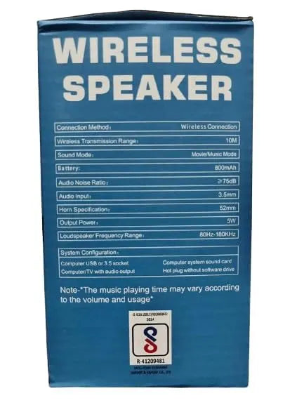 5W Stereo Portable Wireless Speaker

