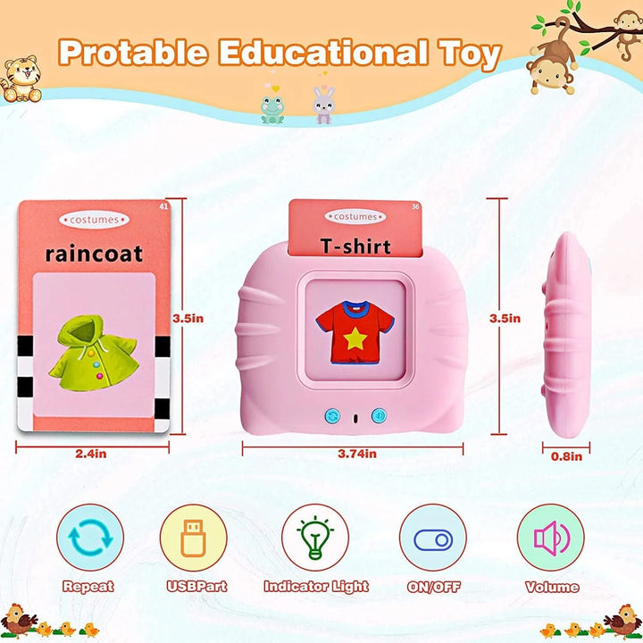 Rechargeable toddler speech toy – pink color – learning gift