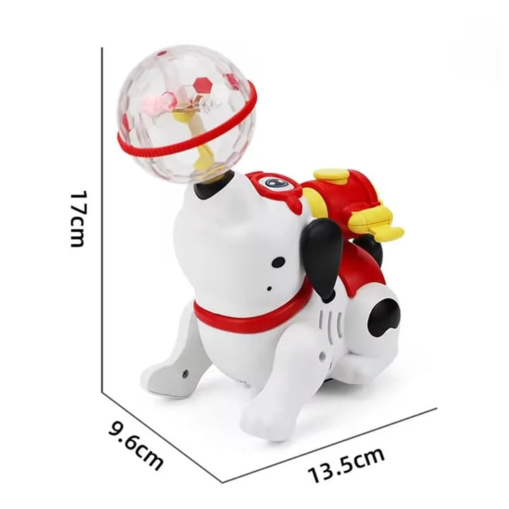 Rotating puppy car spinning with colorful LEDs