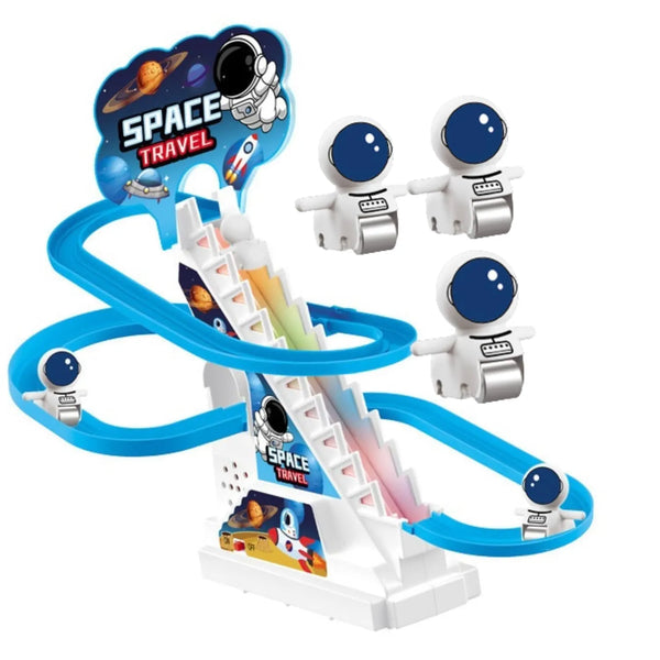 Space-themed roller coaster toy for kids with astronaut figures"

"Vaayu-E-Store space track toy with lights and sound"

"Automatic climbing astronaut toy with music