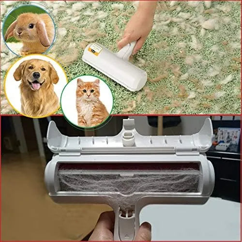 Compact pet fur remover tool with ergonomic handle