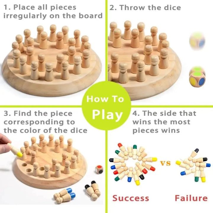 Family playing memory chess together – Game night fun