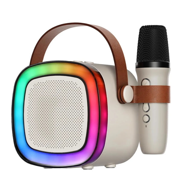 Vaayu-E-Store Party POP Bluetooth Speaker – 10W RMS Sound, Wireless Mic, RGB Lights, 8-Hour Battery – Portable Karaoke Speaker for Home, Parties, Kids & Travel
