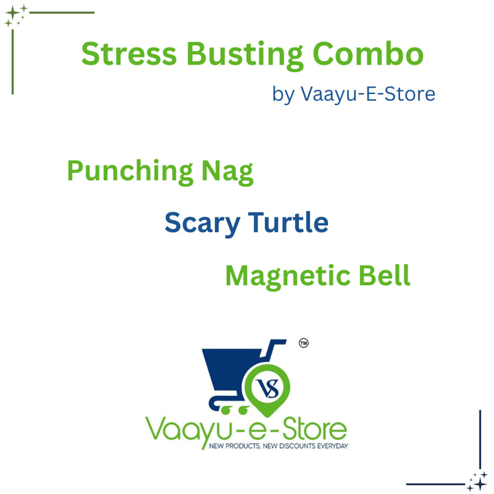 Advertisement for 'Stress Busting Combo' by Vaayu-E-Store with product names and store logo.  Vaayu-E-Store, vaayu, Vayu Stress  Buster 